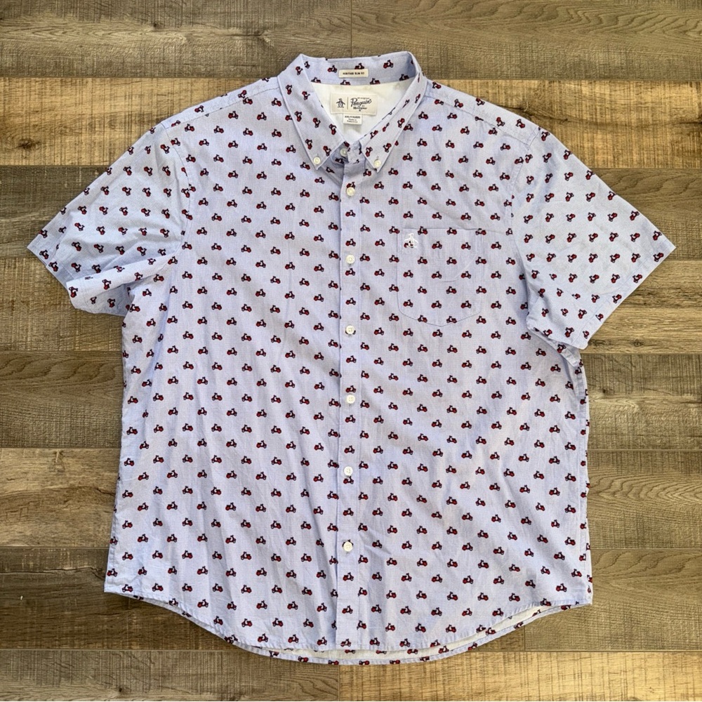 Original Penguin heritage slim fit XXL blue with red scooters
